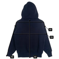 ブランド不明 DEMONETTES SANTA FE カレッジプリント ダブルフェイス プルオーバーフーディー パーカー ネイビー Size S相当 福生店
