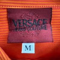 VERSACE JEANS COUTURE ヴェルサーチジーンズクチュール ストライプ 半袖シャツ イタリア製 オレンジ sizeM 瑞穂店