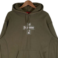 SUPREME シュプリーム 20AW Cross Box Logo Hooded Sweatshirt クロスボックスロゴ プルオーバースウェットパーカー オリーブ Size L 福生店
