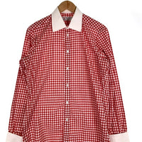 TURNBULL&ASSER ターンブル&アッサー ギンガムチェック クレリックシャツ レッド Size 15 1/2 福生店