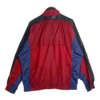 90's NIKE ナイキ ナイロンリップストップ ジップアップジャケット ウィンドブレーカー レッド ブルー ブラック 薄手 Size L 福生店