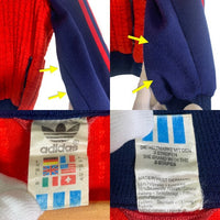 80-90's adidas アディダス トラックジャケット フリル切替 レッド ネイビー ririジップ レディース Size US L 福生店