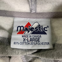 90's majestic マジェスティック RAIDERS レイダース NFL プルオーバー フーディー パーカー グレー カナダ製 Size XL 福生店