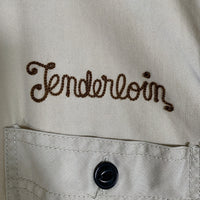 TENDERLOIN テンダーロイン コットン レーヨン ワークシャツ ベージュ ロゴチェーン刺繡 Size M 福生店