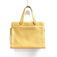 CHANEL シャネル キャビアスキン ロゴ ハンド トートバッグ ベージュ 瑞穂店