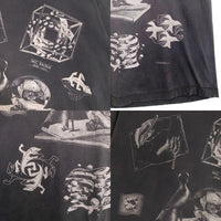 90's M.C.Escher エッシャー ダブルサイド マルチプリント Tシャツ ブラック だまし絵 ANDAZIA USA製 Size XL 福生店