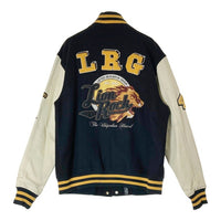Lrg エルアールジー roots and equipment Lion Rock 袖レザースタジャン ブラック×ホワイト sizeL 瑞穂店