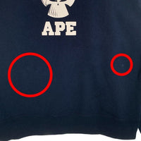 A BATHING APE アベイシングエイプ NEIGHBOR HOOD ネイバーフッド プリント スウェットクルーネックトレーナー ネイビー 001SWJ231901C Size XL 福生店
