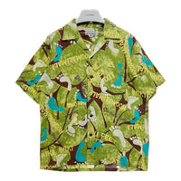 SUN SURF サンサーフ SS31201 足跡総柄 コットン 半袖アロハシャツ ライムグリーン sizeM 瑞穂店