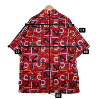 PLATINUM FUBU プラチナム フブ プリント 半袖シャツ レッド ポリエステル Size XL 福生店