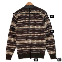 Jamieson's ジャミーソンズ フェアアイル柄 Vネック ウールセーター ブラウン Size S 福生店