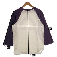 WAREHOUSE ウエアハウス QUEENSBOROUGH プリント 七分袖 カットソー ホワイト ネイビー Size M 福生店