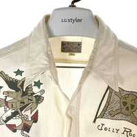 BUZZ RICKSONS バズリクソンズ U.S.N. JOLLY ROGERS シャンブレーシャツ ホワイト size15-15 1/2 瑞穂店