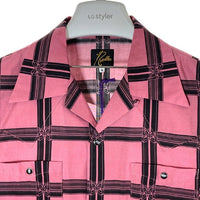 Needles ニードルズ MR180 S/S Cowboy One-Up Shirt Papillon ウエスタンシャツ パピヨン柄 レーヨン ピンク sizeM 瑞穂店