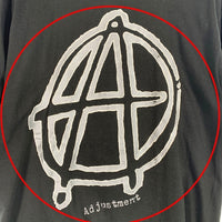 80-90's Anarchic Adjustment アナーキックアジャストメント サークルA 両面プリント Tシャツ ブラック USA製 FRUIT OF THE LOOM Size XL 福生店