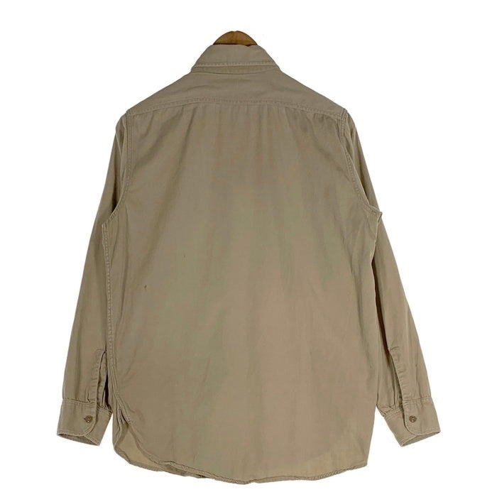 50s HERCULES ヘラクレス Chino Work Shirt マチ付 50's HERCULES ヘラクレス マチ付き ワークシャツ カーキ Size M 相当