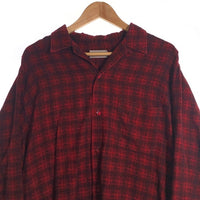 60's Sandy Mac Donald サンディマクドナルド オープンカラーフランネルチェックシャツ レッド Size L 福生店