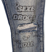 Ksubi スビ Van Winkle Sexe Drogue ダメージ加工 デニムパンツ プリント インディゴ Size 32 福生店