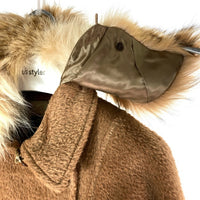 BACCA バッカ コヨーテファー アルパカ混 ウール ショートジャケット ブラウン size38 瑞穂店