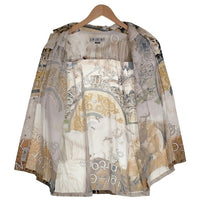 BAL ORIGINAL バル オリジナル フォトコラージュ 半袖 オープンカラーシャツ マルチ Size M 福生店