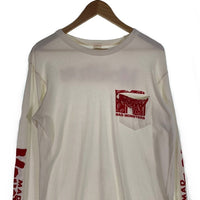 FREEWHEELERS フリーホイーラーズ MAD MONSTERS プリント ポケットロングスリーブTシャツ ホワイト Size M 福生店