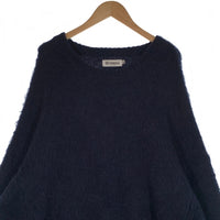 EVISEN SKATEBOARDS エビセンスケートボード ZEN AKU MOHAIR CREW KNIT 善悪 モヘアクルーネックニットセーター ネイビー 23FW-KN01 Size XL 福生店