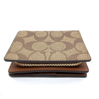 COACH コーチ C3309 シグネチャーキャンバス スナップウォレット 二つ折り財布 ブラウン 瑞穂店