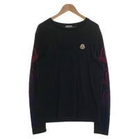 MONCLER モンクレール LS T-SHIRT 袖ロゴ ロンT ロングスリーブ 長袖 Tシャツ ブラック 38938625EGFC Size S 福生店