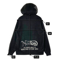 Norton ノートン フェイクスウェード ジップアップパーカー ブラック 裏ボア 243N1311A Size L 瑞穂店