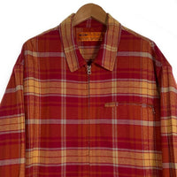 CHALLENGER チャレンジャー 25SS PLAID ZIP UP SHIRT フランネルチェック ジップアップシャツ ジャケット レッド CLG-SH 025-001 Size L 福生店