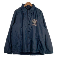 70's Champion チャンピオン ナイロン コーチジャケット フード INDIANA STATE プリント ボアライナー ネイビー Size L 相当 福生店