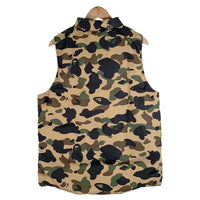 A BATHING APE アベイシングエイプ ナイロン リバーシブルダウンベスト カモフラージュ パープル 001LJ0801019X Size L 福生店