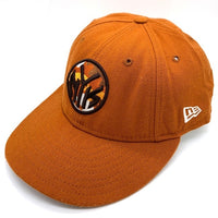 90's New Era ニューエラ 59FIFTY LOW PROFILE NBA ニューヨーク・ニックス ウールベースボールキャップ ダークオレンジ USA製 Size 7 1/4 (57.7cm) 福生店