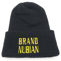 90's BRAND NUBIAN ブランド・ヌビアン IN GOD WE TRUST 刺繡 ビーニーキャップ ブラック HIP HOP 福生店