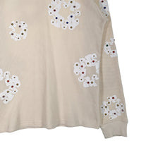DENIM TEARS デニムティアーズ RHINESTONE COTTON WREATH THERMAL ラインストーンコットンリース サーマルカットソー アイボリー Size M 福生店