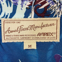 AVIREX アヴィレックス 6195126 龍 総柄 開襟シャツ ブルー sizeM 瑞穂店