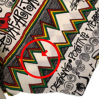 80's STUSSY ステューシー IRIE BAND 総柄 オーバープリント ポケットTシャツ ラスタ ホワイト 黒タグ USA製 Size L 福生店