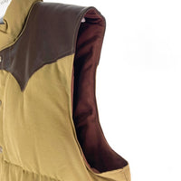 SUGAR CANE シュガーケーン SC12340 LATHER YOKE DOWN VEST レザーヨーク ダウンベスト ブラウン sizeXL 瑞穂店