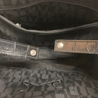 FURLA フルラ トートバッグ クロコ型押しハンドバッグ 保存袋付 ブラック 瑞穂店