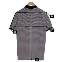 PRADA SPORT プラダスポーツ 鹿の子 ボーダーポロシャツ 半袖 ブラック ホワイト コットン SJJ888 2011 Size M 福生店