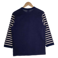 FREEWHEELERS フリーホイーラーズ POWER WEAR ボーダー切替 ポケット 七分袖 ロングスリーブTシャツ ネイビー Size M 福生店