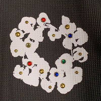 DENIM TEARS デニムティアーズ RHINESTONE COTTON WREATH THERMAL ラインストーンコットンリース サーマルカットソー チャコールグレー Size M 福生店