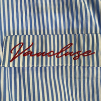 VAUCLUSE STUDIOS Striped Signature Short Sleeve Shirt ストライプシャツ 半袖 ライトブルー Size M 福生店