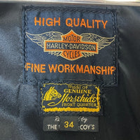 The REAL McCOY's リアルマッコイズ HARLEY-DAVIDSON ハーレーダビッドソン 50's復刻 ホースハイド シングル ライダースジャケット ブラック size34 瑞穂店