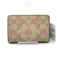 COACH コーチ CQ146 シグネチャー 二つ折り財布 ハートプリント ベージュ ホワイト ピンク 福生店