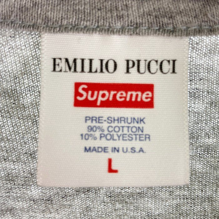 Supreme シュプリーム 21SS Emilio Pucci Box Logo Tee エミリオプッチ ボックスロゴ Tシャツ グレー sizeL  瑞穂店