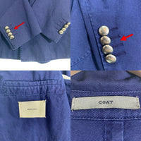 BOGLIOLI ボリオリ COAT コットン ダブルブレスレット ジャケット コート ネイビー メタルボタン イタリア製 Size 52 福生店