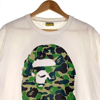 A BATHING APE アベイシングエイプ ABC CAMO BIG HEAD TEE カモ ビッグヘッド プリントTシャツ ホワイト Size L 福生店
