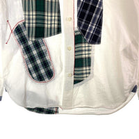 JUNYA WATANABE COMME des GARCONS MAN ジュンヤワタナベ コムデギャルソンマン WI-B010 AD2011 リネン混 タータンチェック パッチワークシャツ ホワイト sizeXS 瑞穂店
