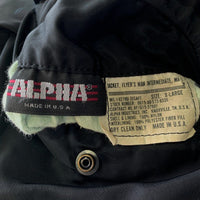 90's ALPHA アルファ MA-1 ナイロン フライトジャケット ブラック USA製 IDEAL Size XL 福生店